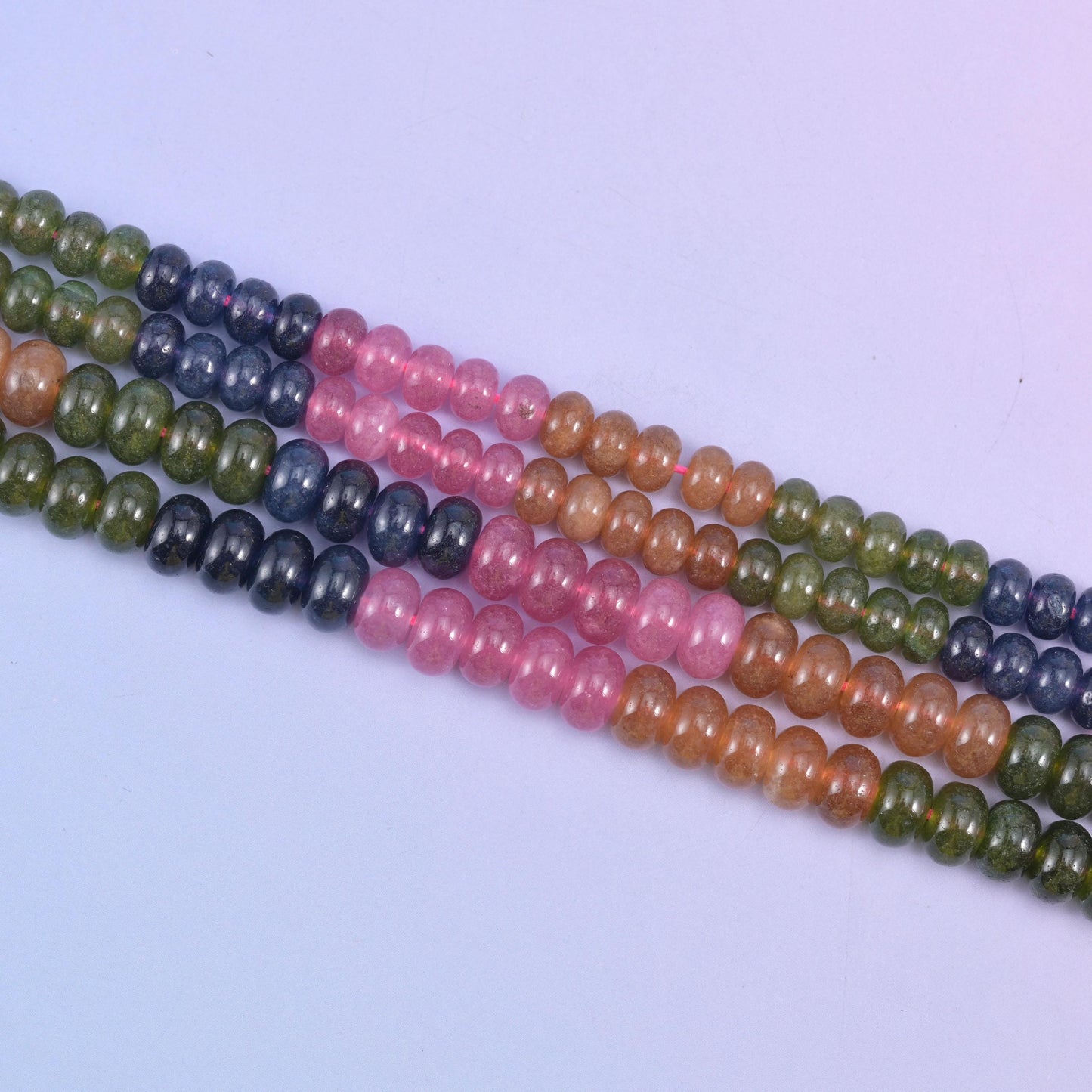 Tourmaline Color Dyed Jade Smooth Rondelle Beads Jewelry Making Size 4x6mm 5x8mm 15" Strand
