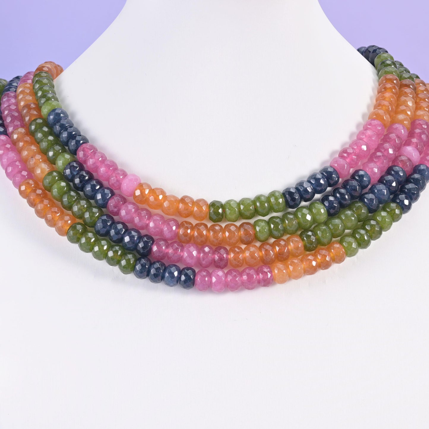 Tourmaline Color Dyed Jade Faceted Rondelle Beads Size 5x8mm Jewelry Making 15" Strand