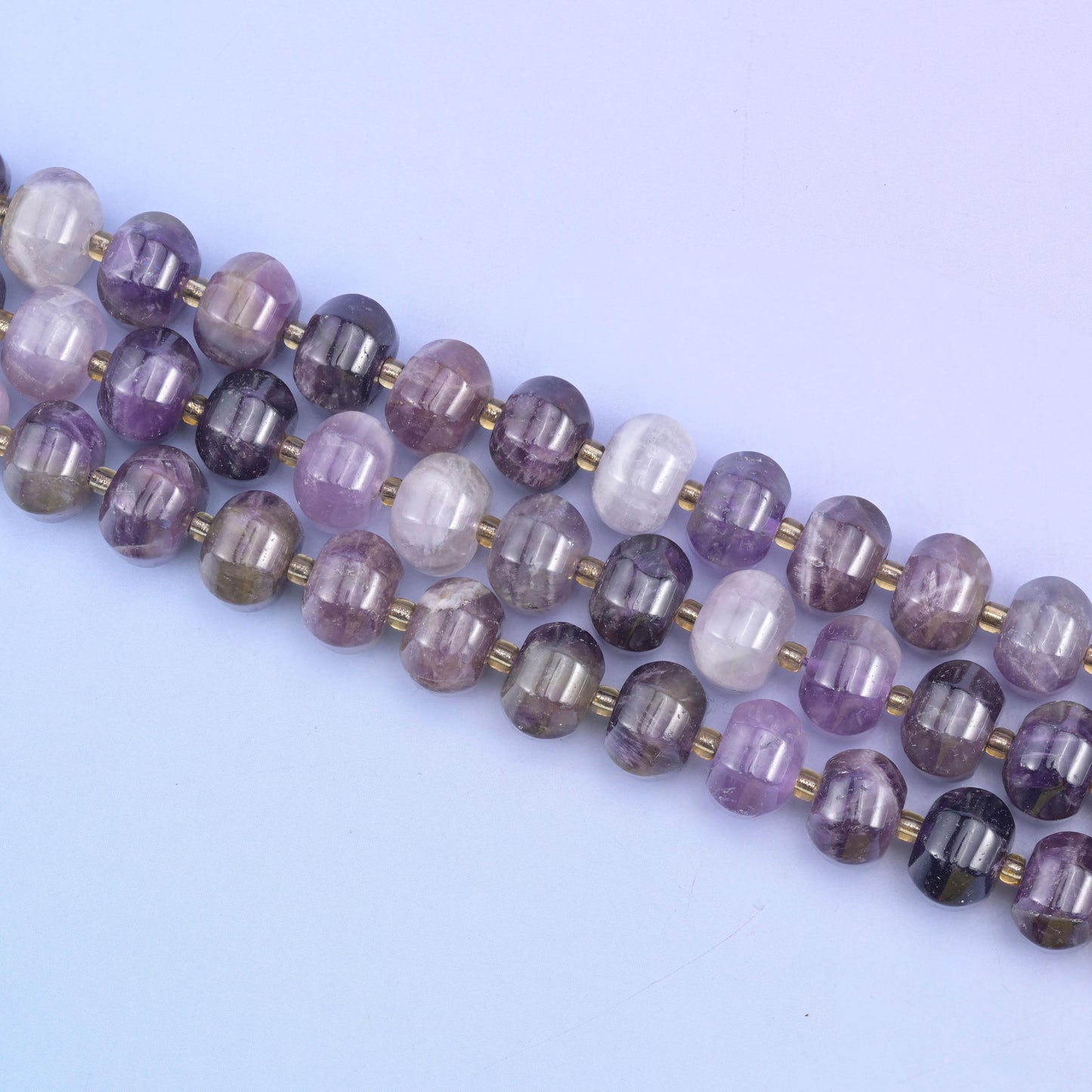 Amethyst Pumpkin Rondelle Beads Jewelry Making Size 12x8mm 15" Strand