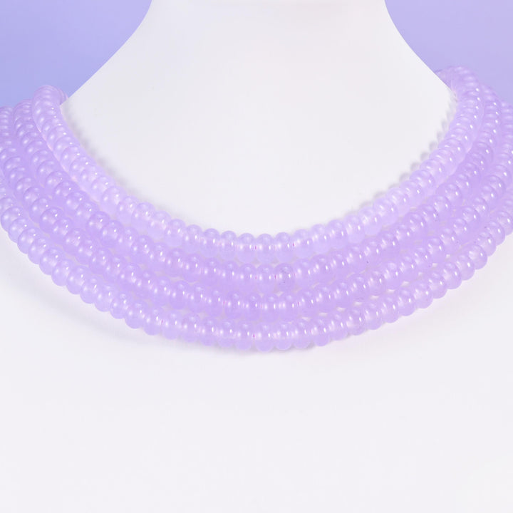 Lavender Purple Dyed Jade Smooth Rondelle Beads Jewelry Making Size 5x8mm 15" Strand