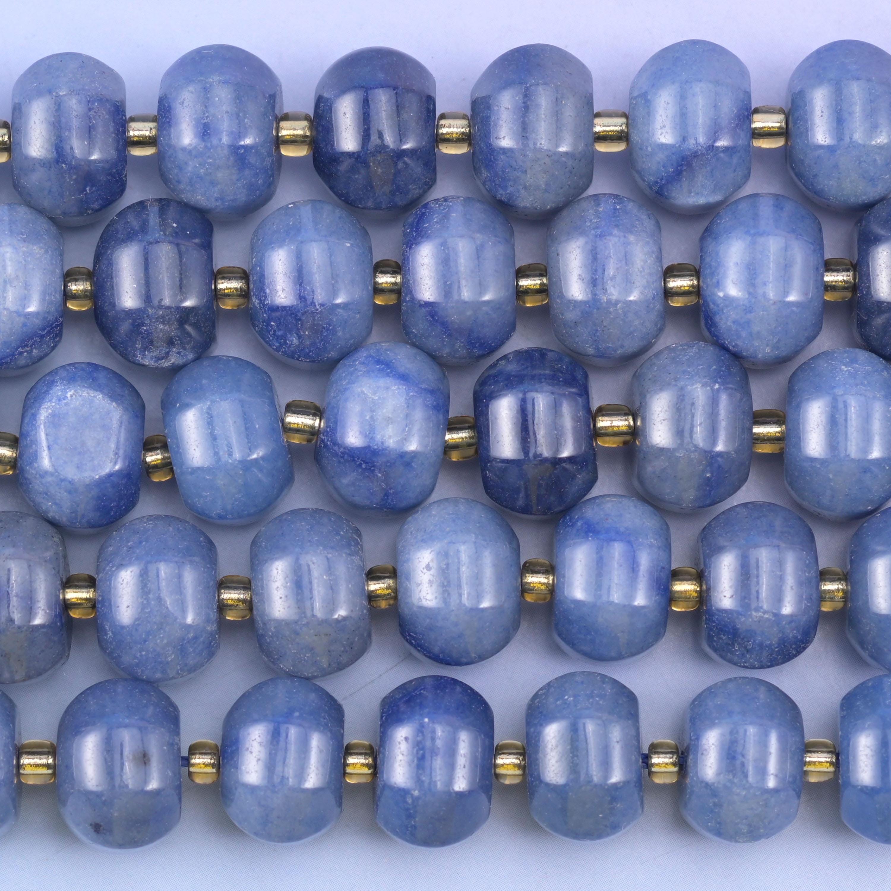 Blue Aventurine Pumpkin Rondelle Beads Jewelry Making Size 12x8mm 15" Strand
