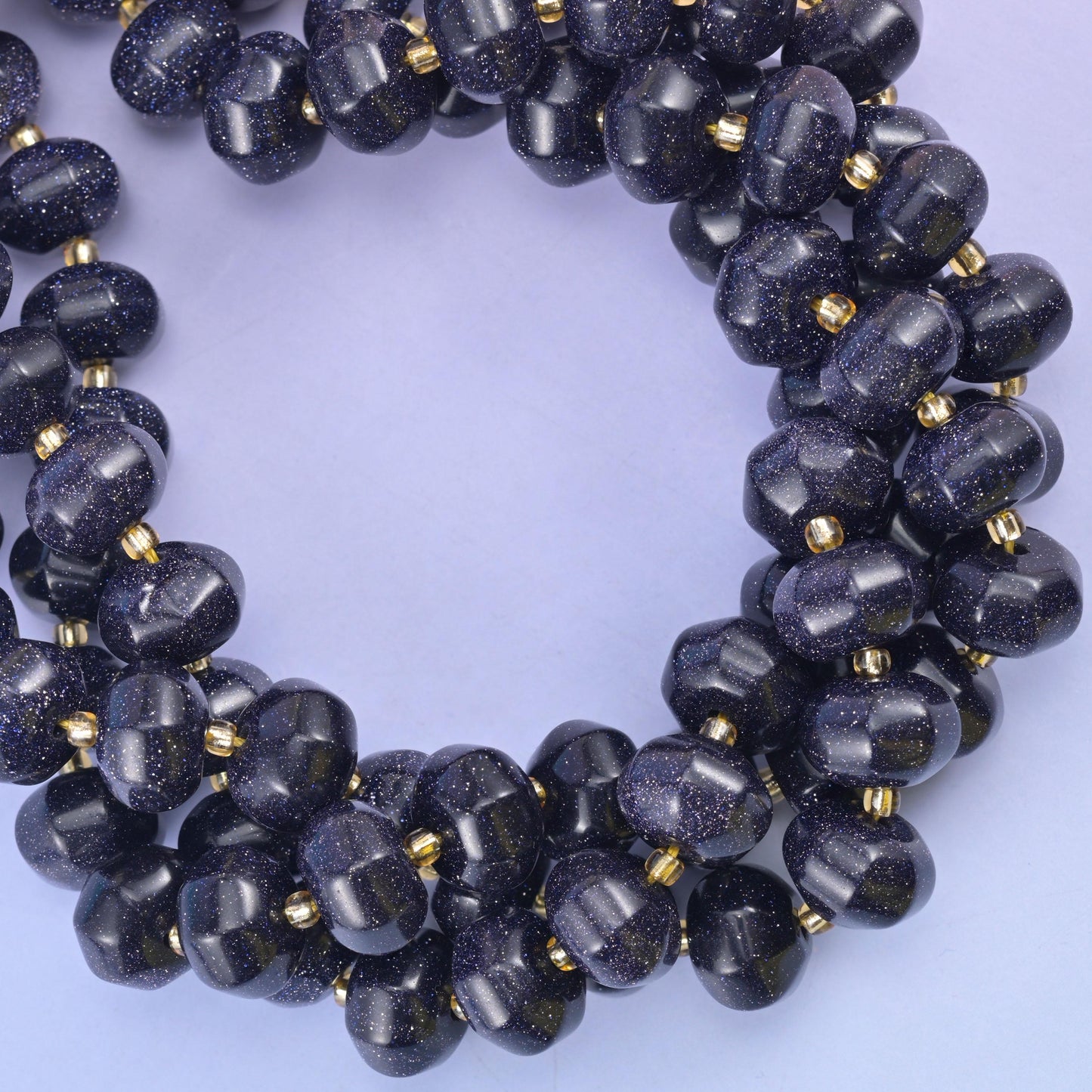 Blue Sandstone Pumpkin Rondelle Beads Jewelry Making Size 12x8mm 15" Strand