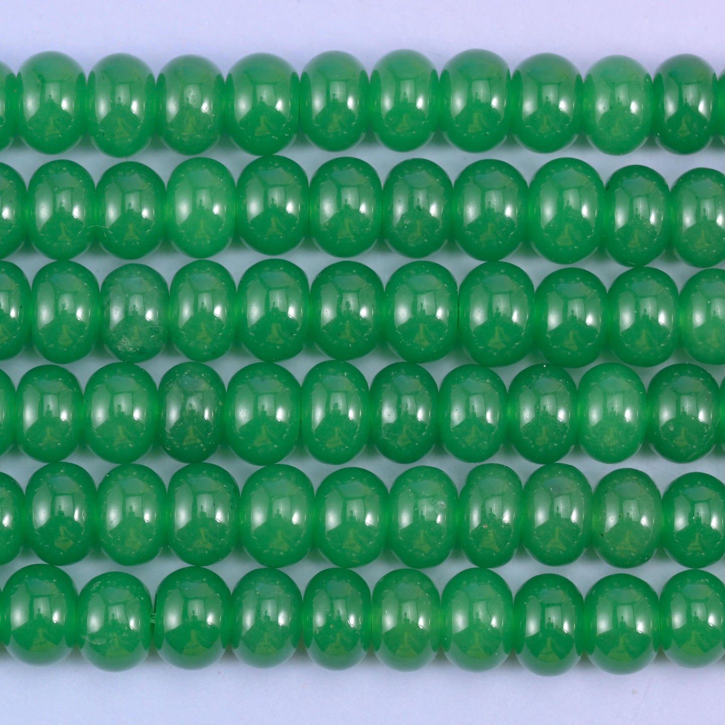 Green Dyed Jade Smooth Rondelle Beads Jewelry Making Size 5x8mm 15" Strand