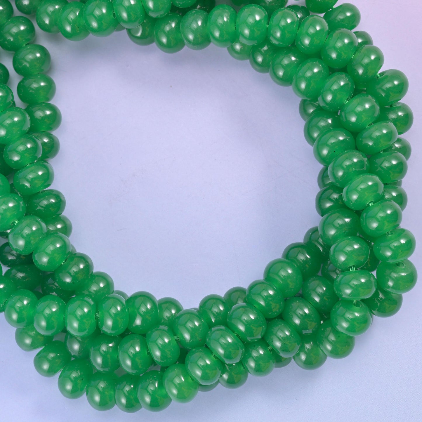 Green Dyed Jade Smooth Rondelle Beads Jewelry Making Size 5x8mm 15" Strand