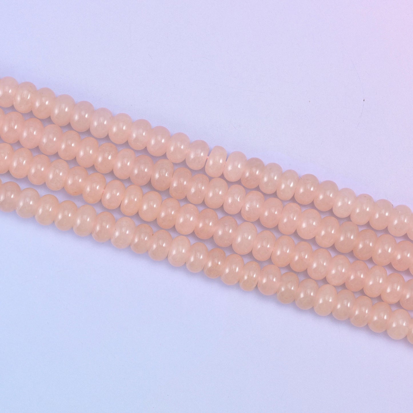 Soft Pink Dyed Jade Smooth Rondelle Beads Jewelry Making Size 5x8mm 15" Strand