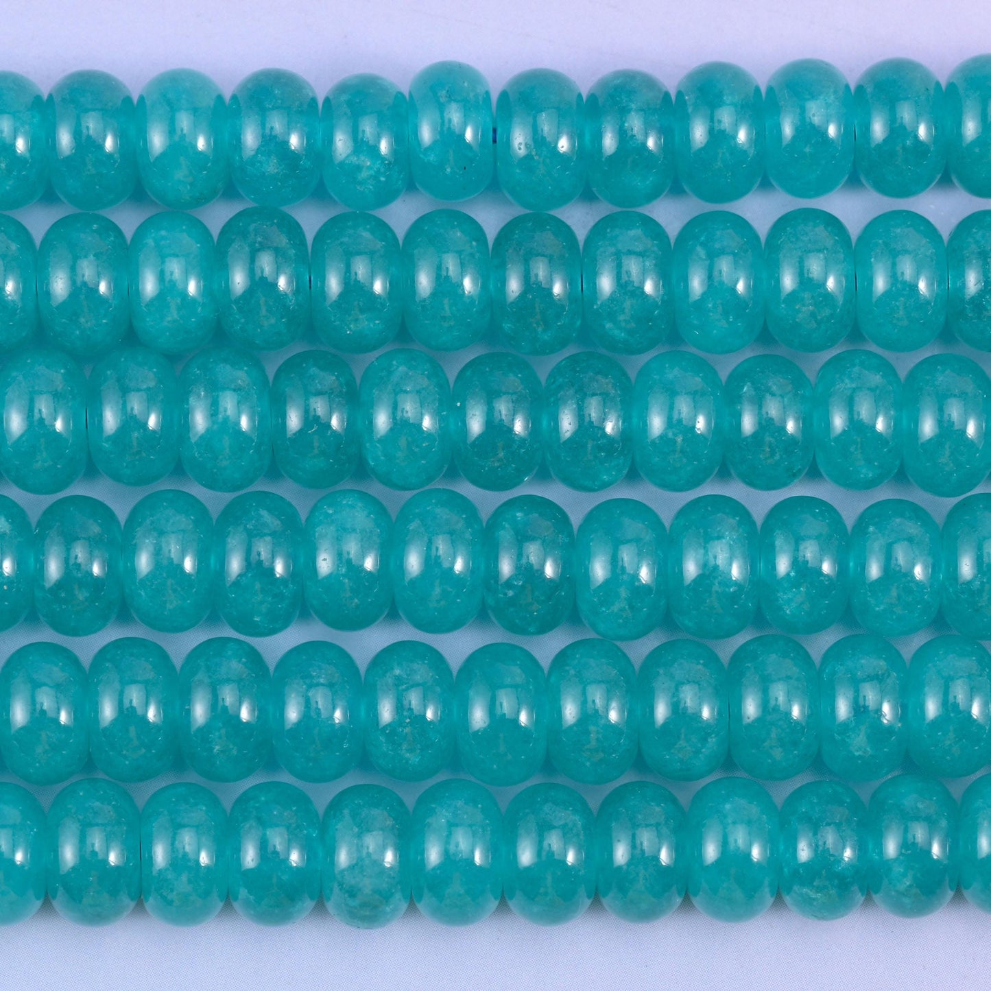 Teal Dyed Jade Smooth Rondelle Beads Jewelry Making Size 5x8mm 15" Strand