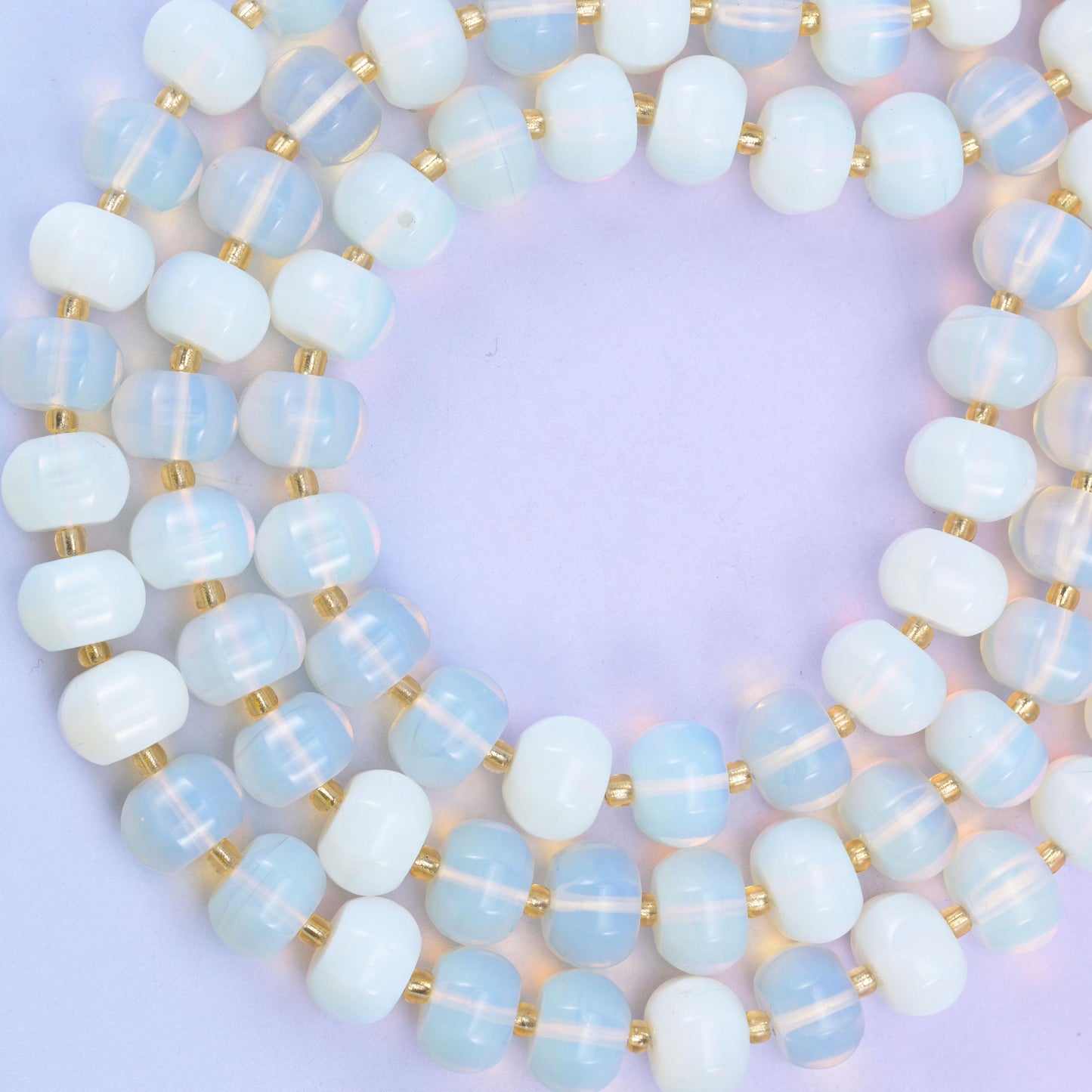 Opalite Pumpkin Rondelle Beads Jewelry Making Size 12x8mm 15" Strand