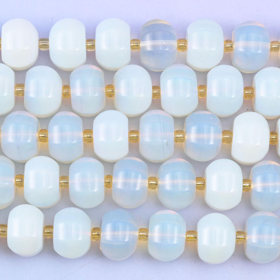 Opalite Pumpkin Rondelle Beads Jewelry Making Size 12x8mm 15" Strand