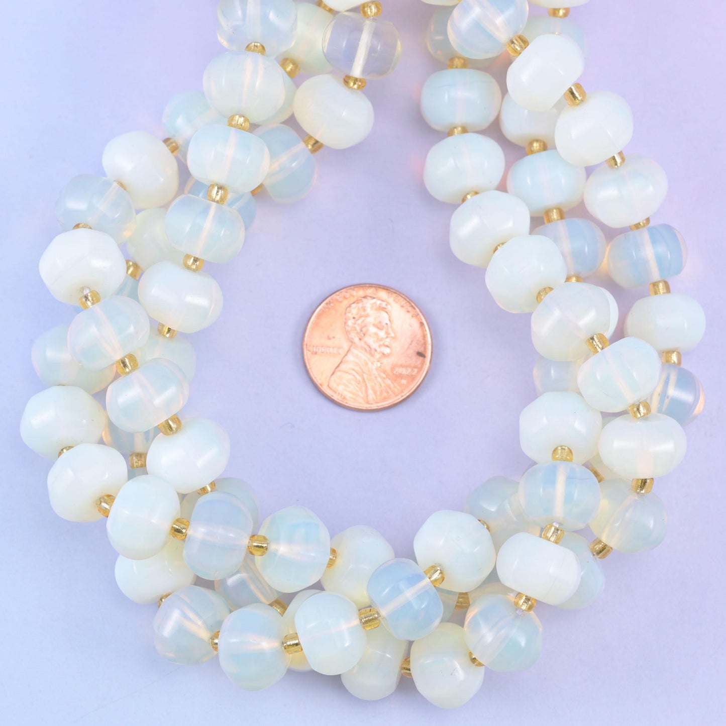 Opalite Pumpkin Rondelle Beads Jewelry Making Size 12x8mm 15" Strand