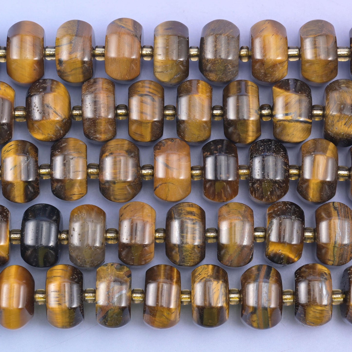 Tiger Eye Pumpkin Rondelle Beads Jewelry Making Size 12x8mm 15" Strand