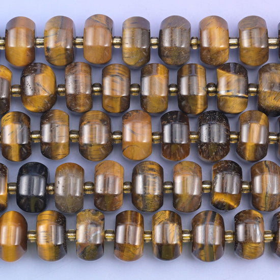 Tiger Eye Pumpkin Rondelle Beads Jewelry Making Size 12x8mm 15" Strand