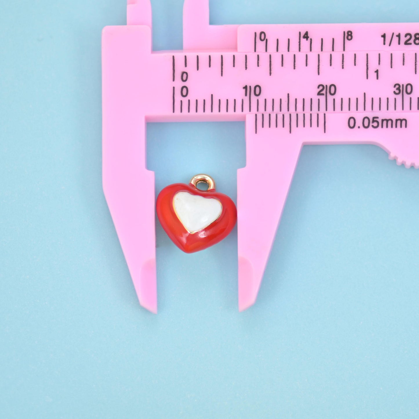 18K Gold Filled Enamel Heart Charms for DIY Jewelry Making Supply