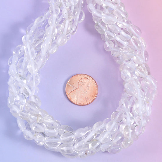 Clear Quartz Pebble Nugget Beads 6-8mm 8-12mm Jewelry Making 15.5" Strand