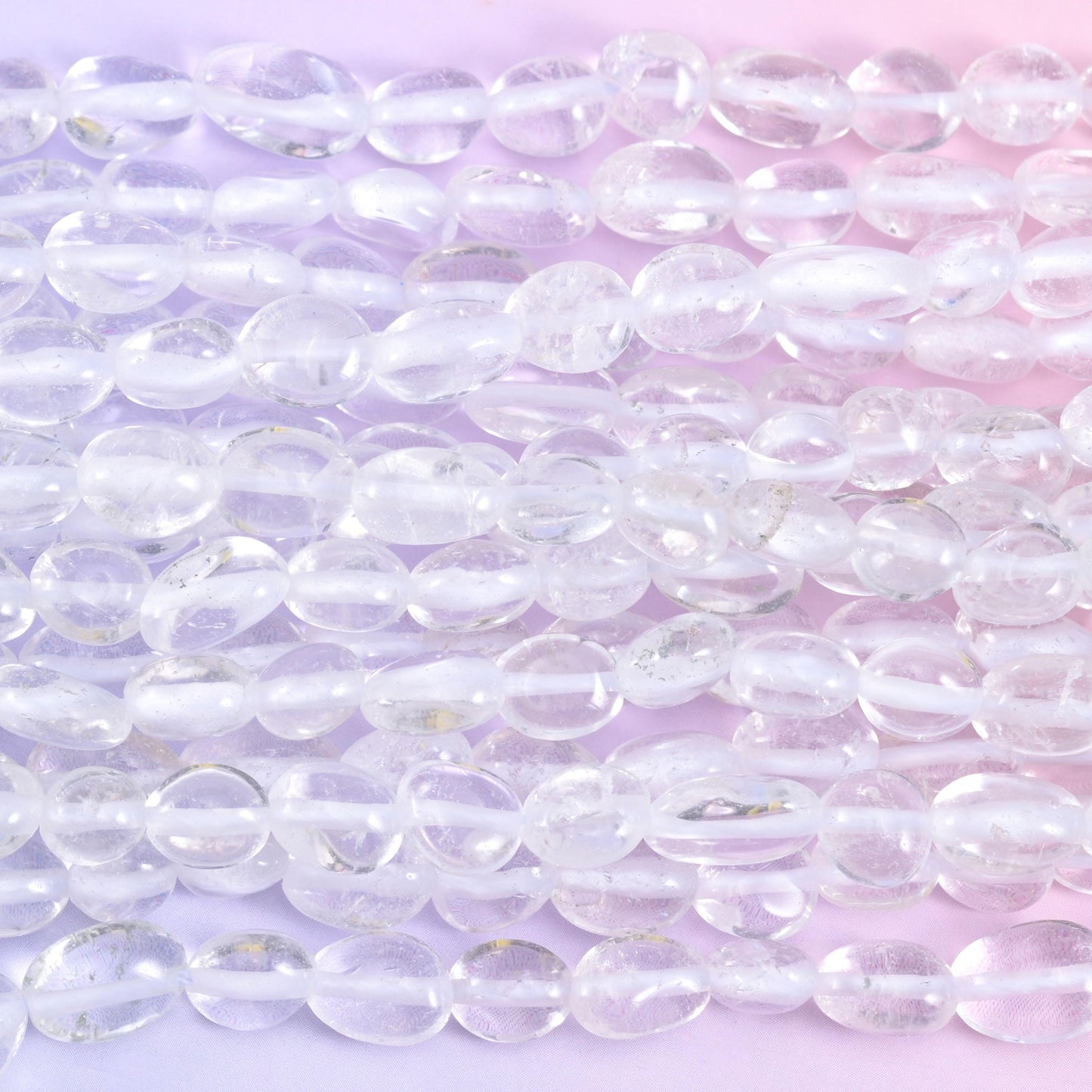 Clear Quartz Pebble Nugget Beads 6-8mm 8-12mm Jewelry Making 15.5" Strand