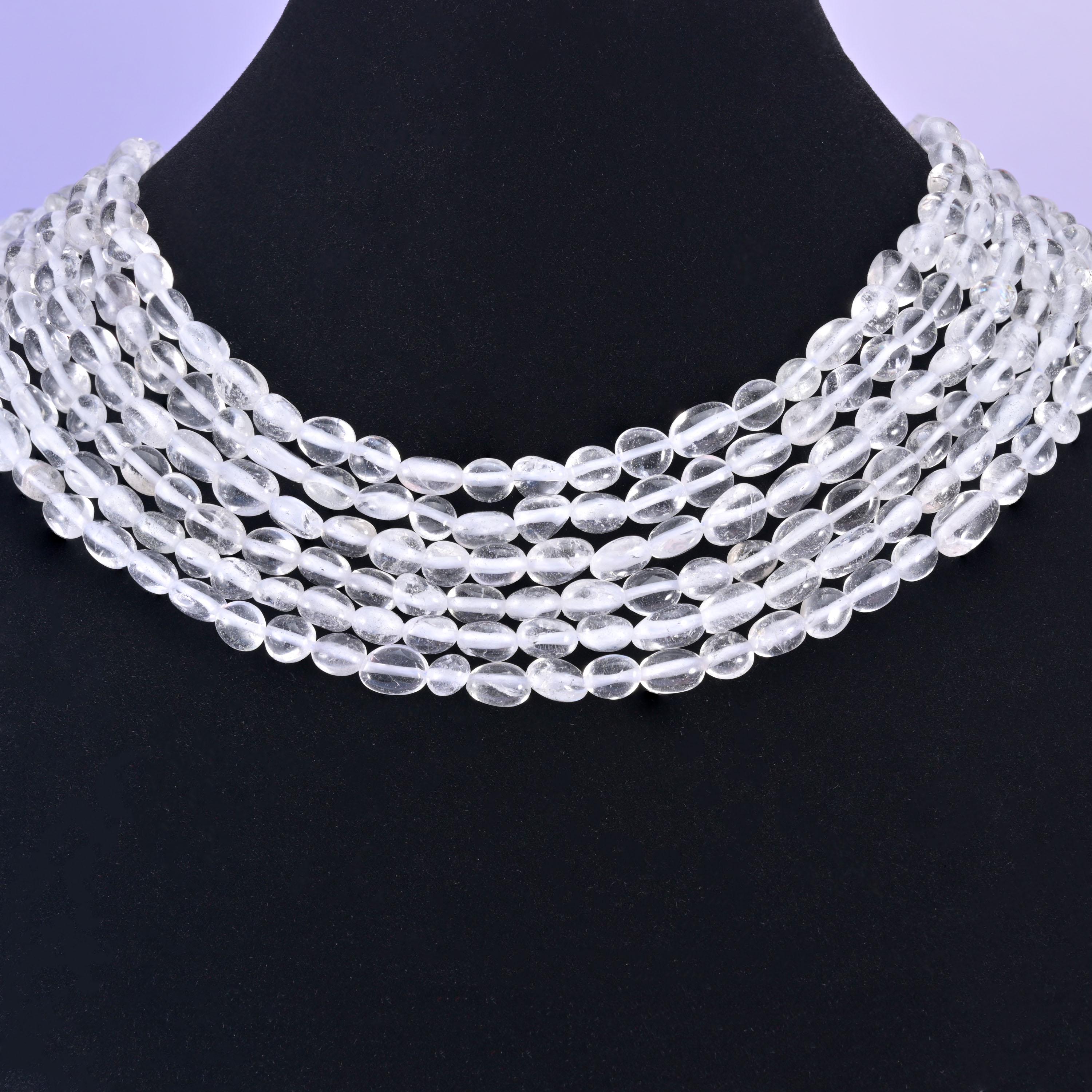 Clear Quartz Pebble Nugget Beads 6-8mm 8-12mm Jewelry Making 15.5" Strand