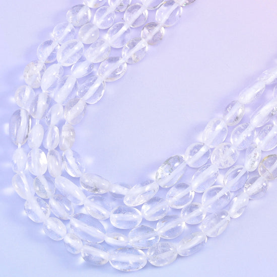 Clear Quartz Pebble Nugget Beads 6-8mm 8-12mm Jewelry Making 15.5" Strand