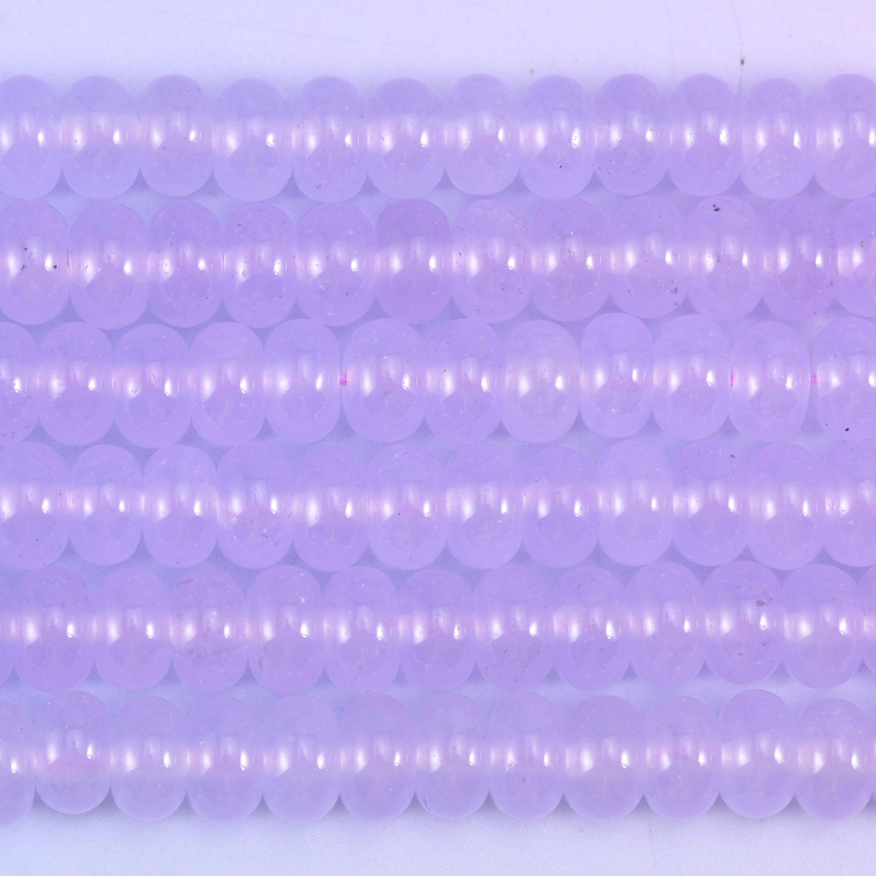 Lavender Purple Dyed Jade Smooth Rondelle Beads Jewelry Making Size 5x8mm 15" Strand
