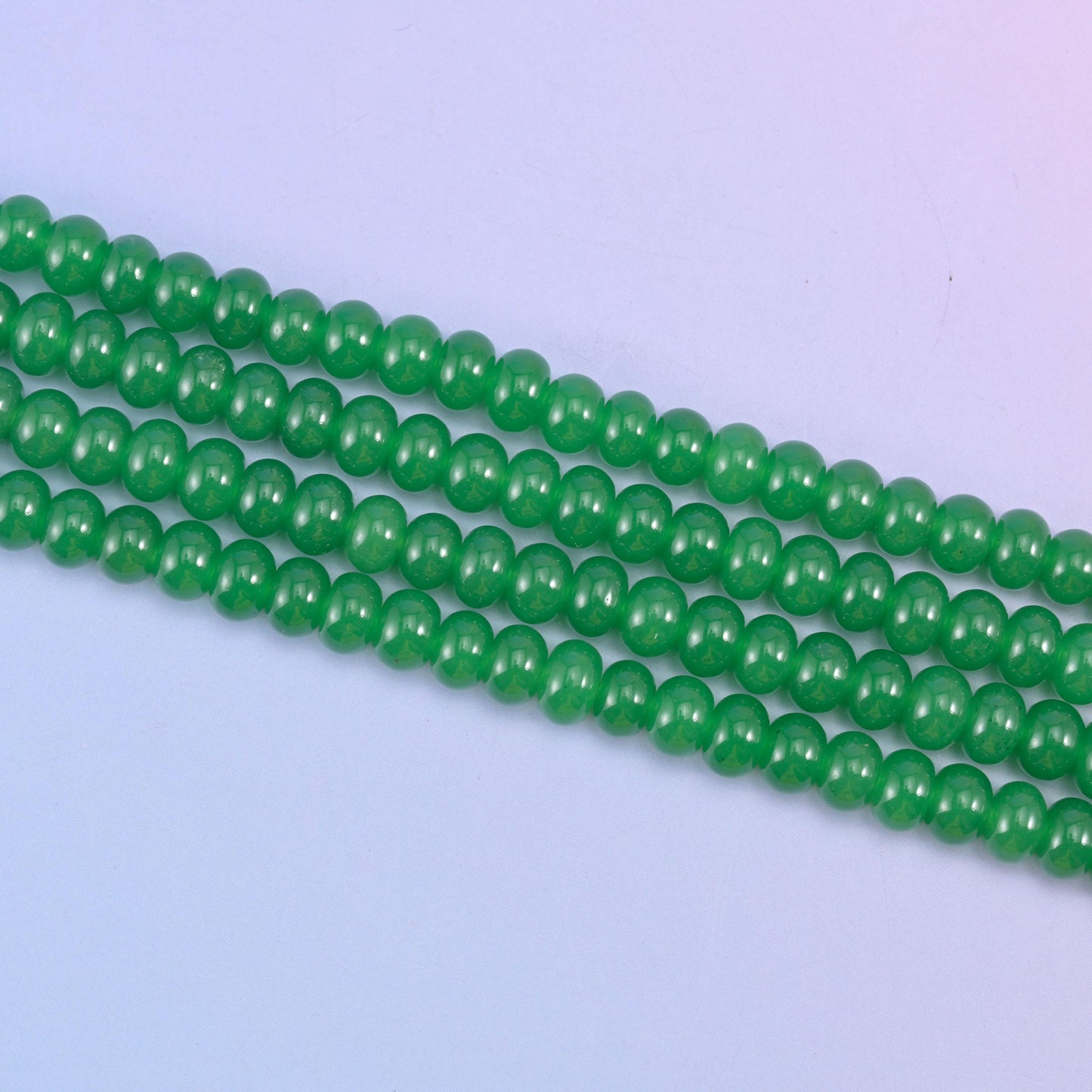 Green Dyed Jade Smooth Rondelle Beads Jewelry Making Size 5x8mm 15" Strand