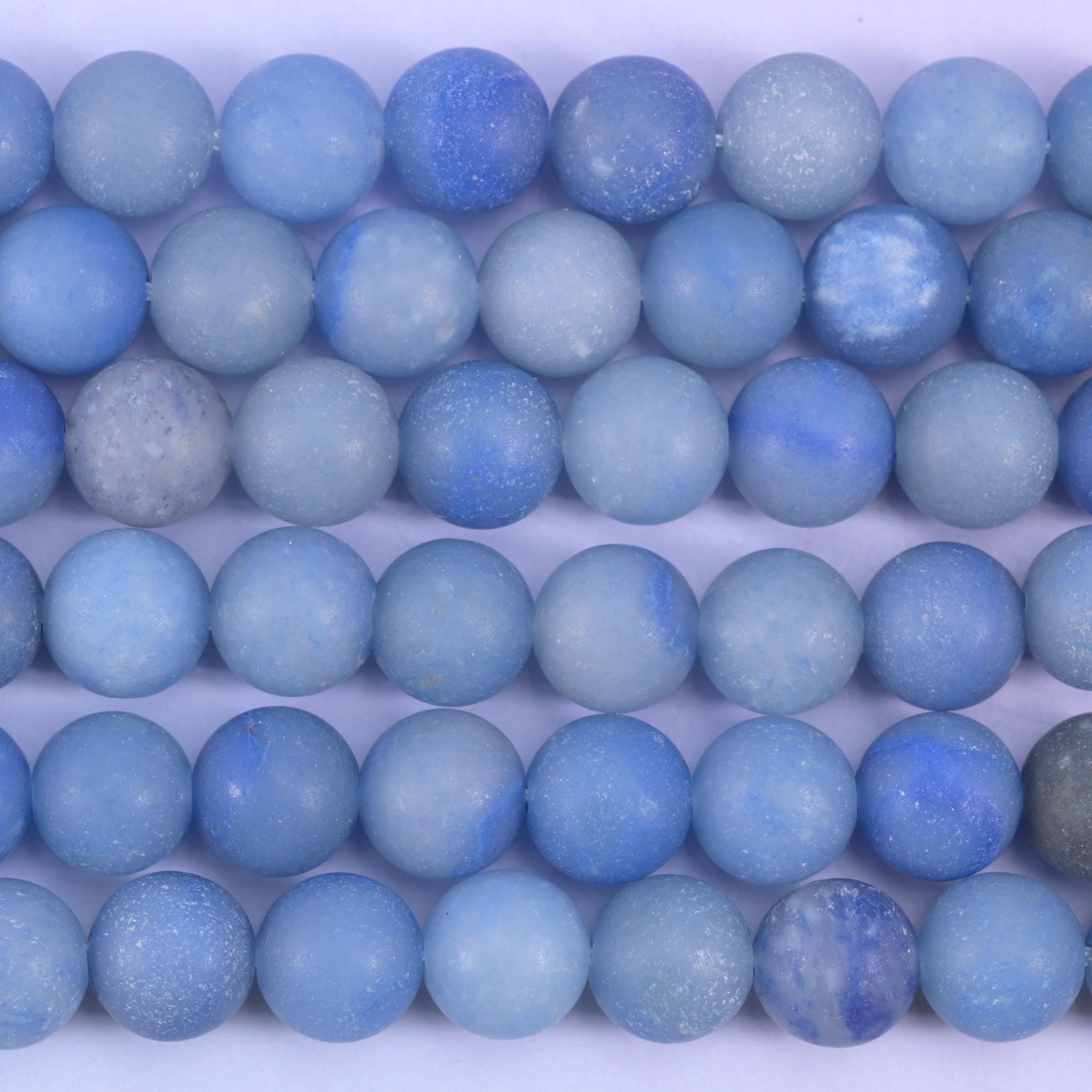 Blue Aventurine Matte Round Beads 4mm 6mm 8mm 10mm Jewelry Making 15 Inch Strand