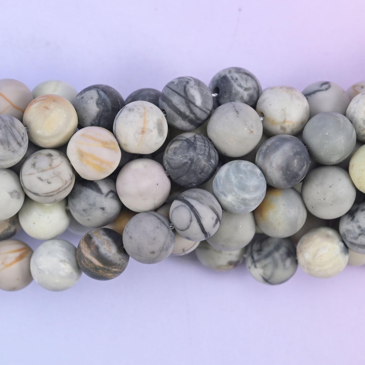 Picasso Jasper Matte Round Beads: Jewelry Making, 15 Inch Strand