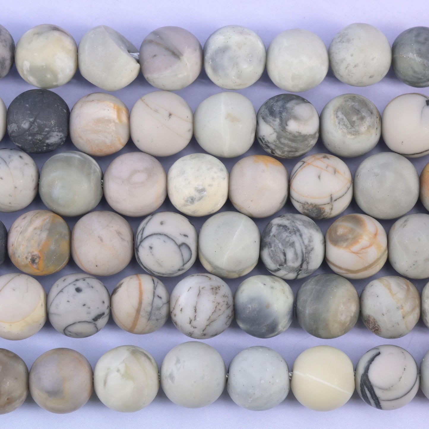 Picasso Jasper Matte Round Beads: Jewelry Making, 15 Inch Strand