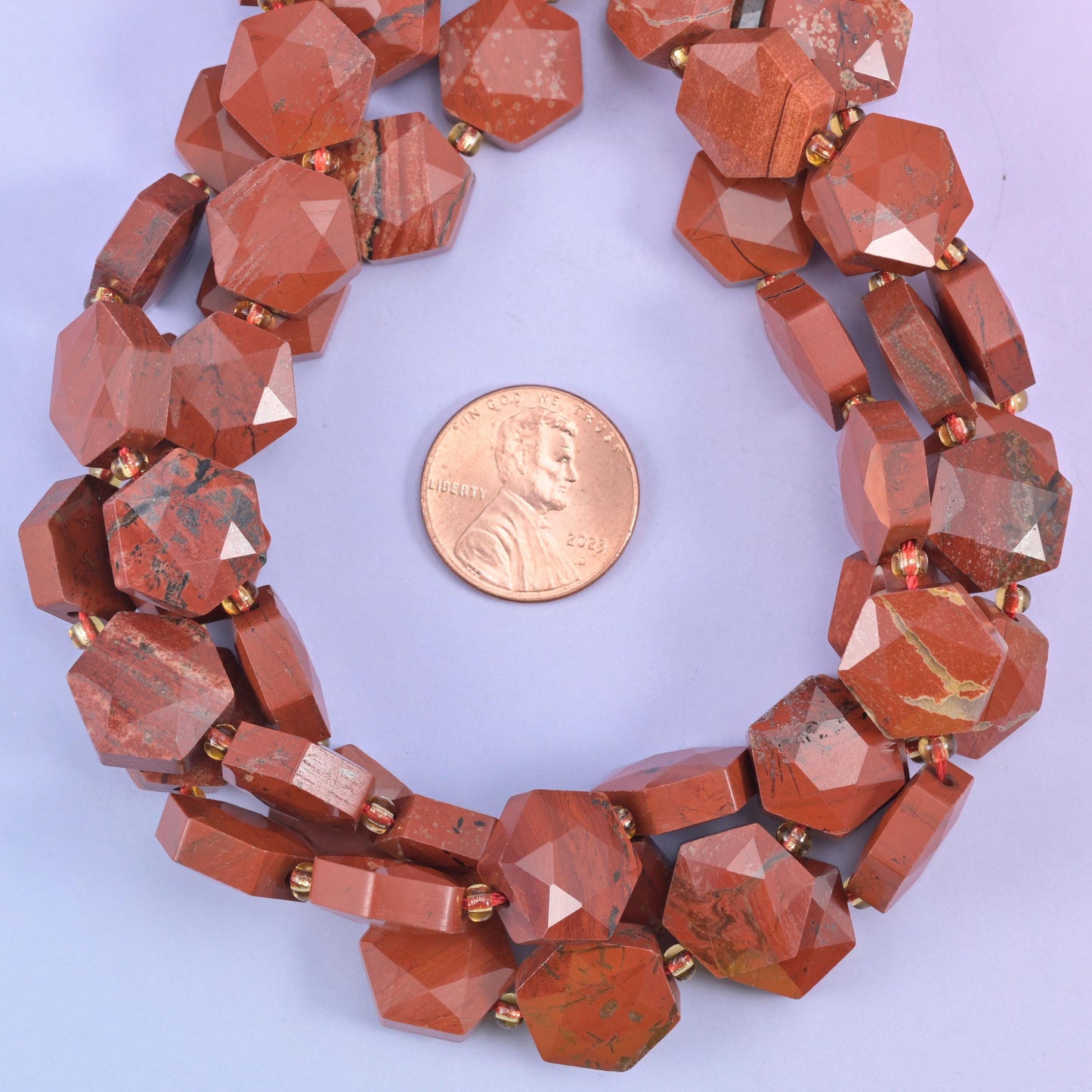 Red Jasper Flat Faceted Hexagon Beads Size 12mm Jewelry Making 15.5 Inch Strand
