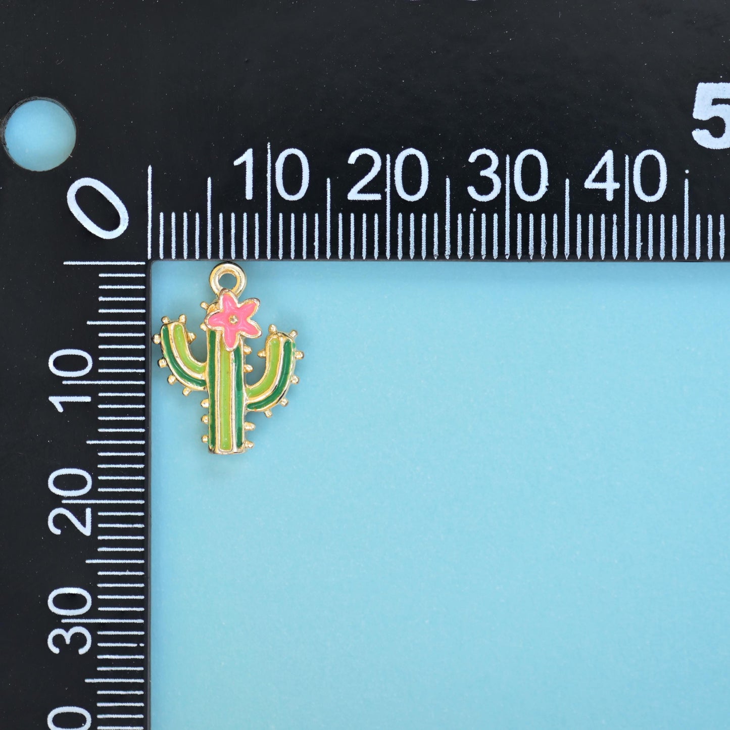 18K Gold Filled Enamel Cactus Charms for DIY Jewelry Making Supply