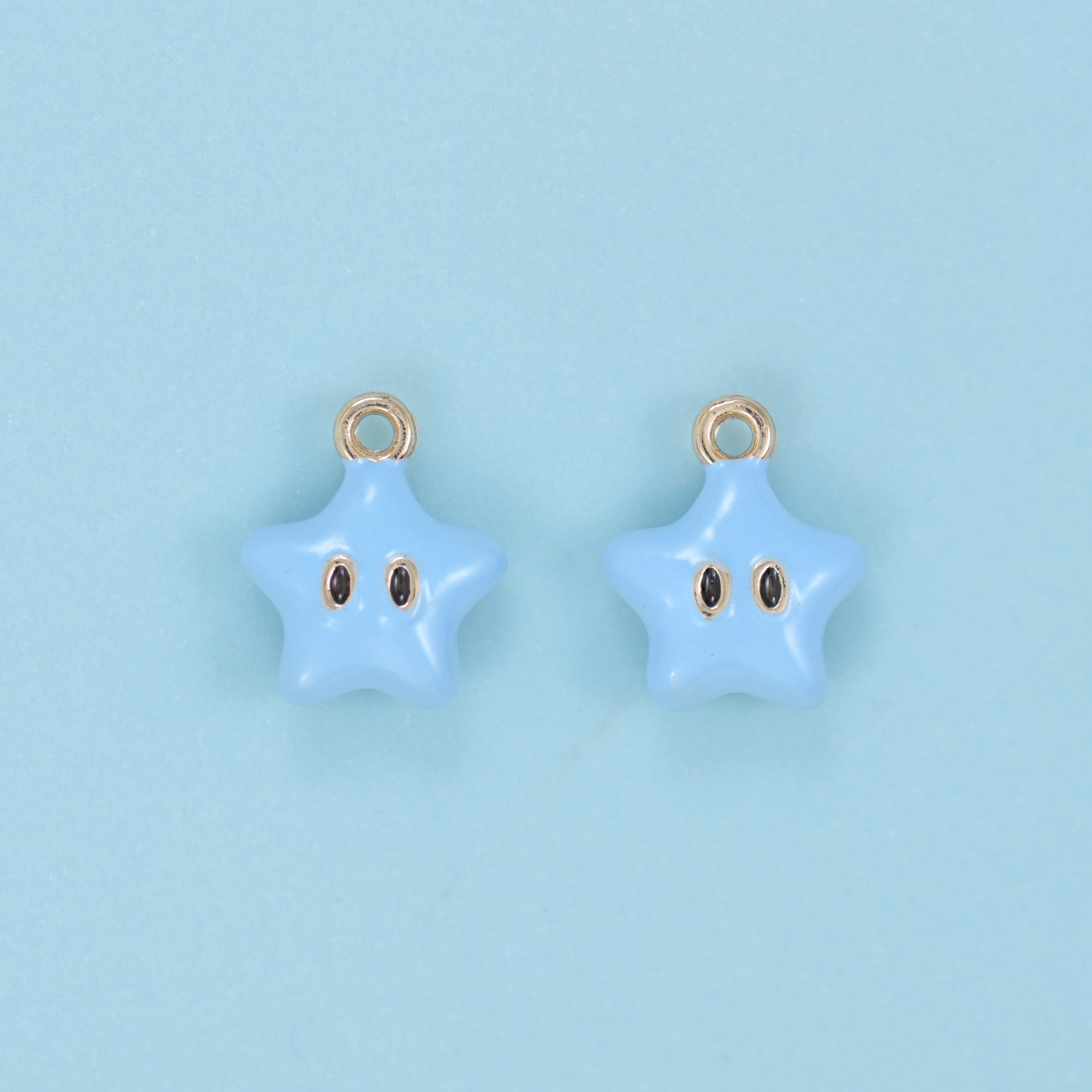 Enamel Star Charms: 18K Gold Filled, DIY Jewelry Making Supply