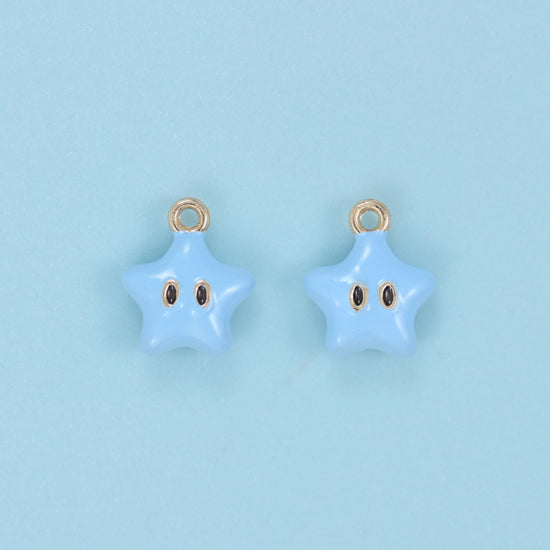 Enamel Star Charms: 18K Gold Filled, DIY Jewelry Making Supply