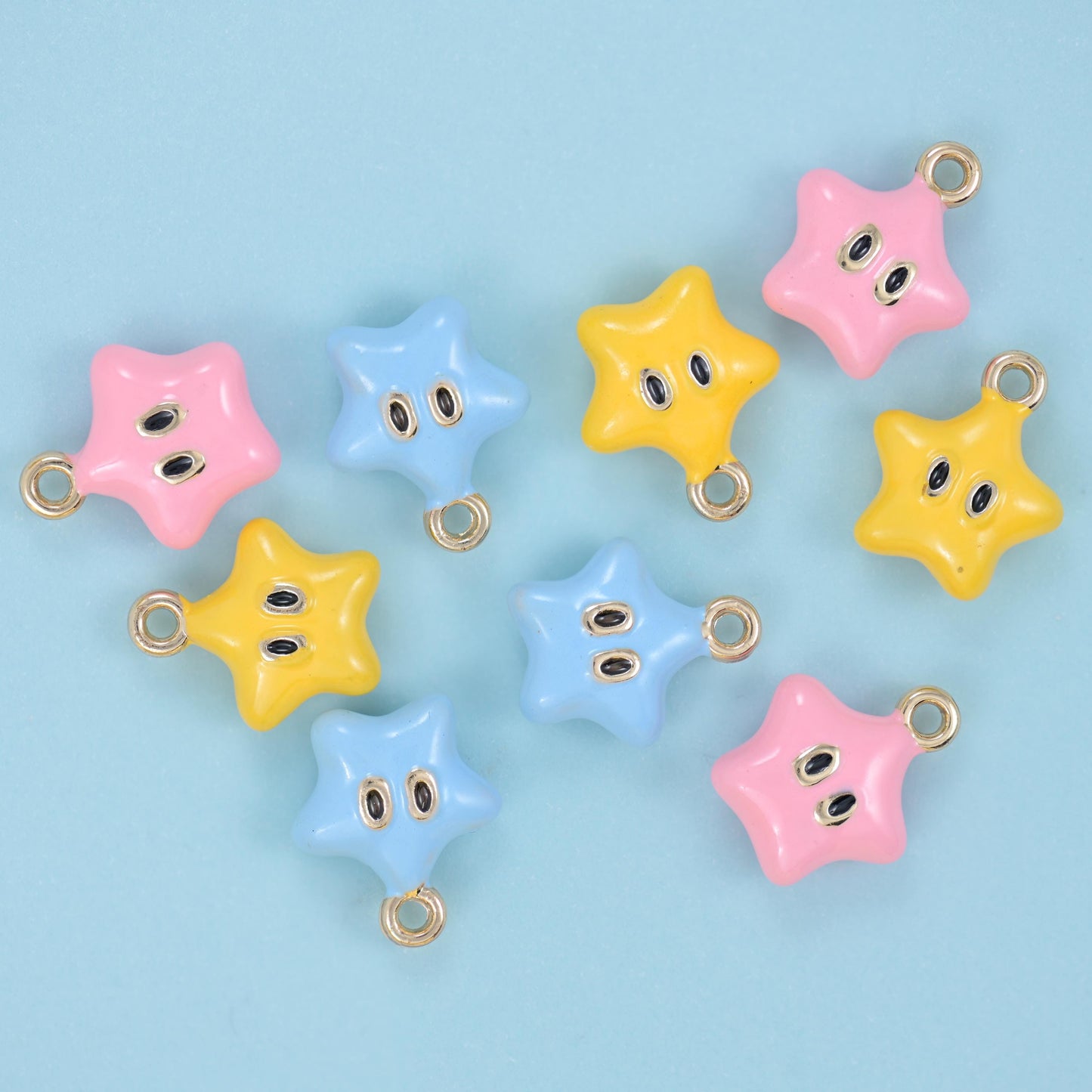 Enamel Star Charms: 18K Gold Filled, DIY Jewelry Making Supply