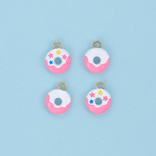 Enamel Star Sprinkle Donut Charms: 18K Gold Filled, DIY Jewelry Making Supply