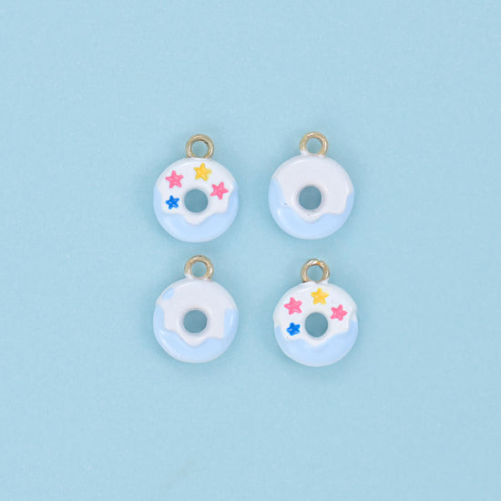 Enamel Star Sprinkle Donut Charms: 18K Gold Filled, DIY Jewelry Making Supply