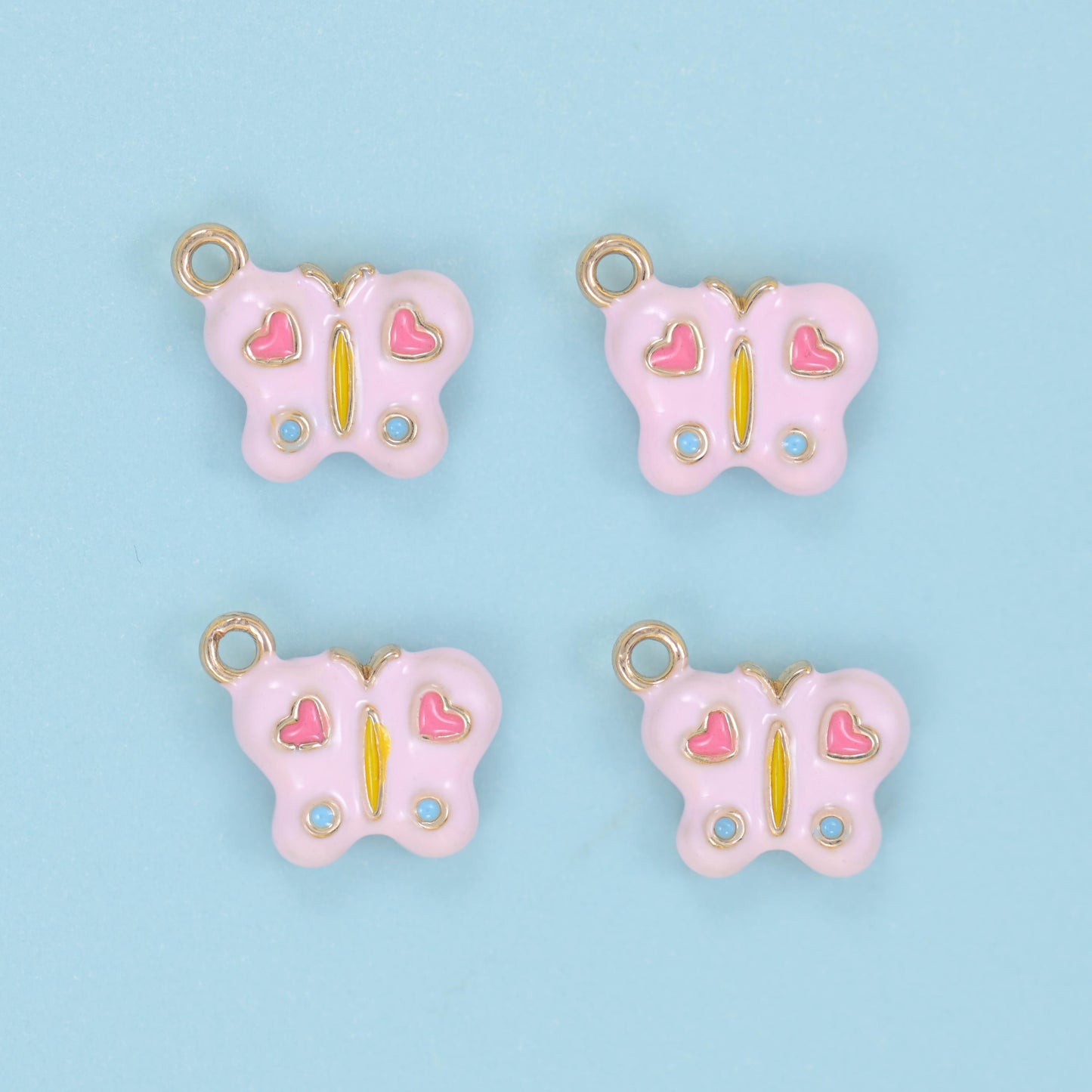 Enamel Colorful Butterfly Charms: 18K Gold Filled, DIY Jewelry Making Supply