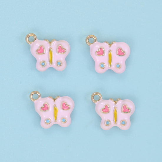 Enamel Colorful Butterfly Charms: 18K Gold Filled, DIY Jewelry Making Supply