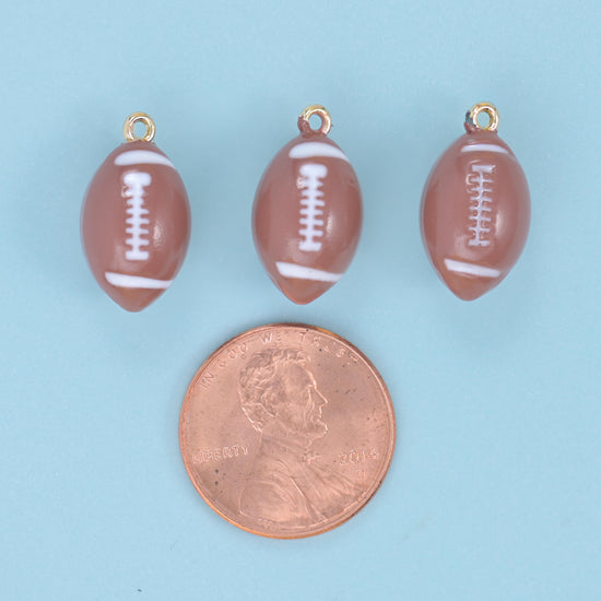 Enamel Football Charms: 18K Gold Filled, DIY Jewelry Making Supply