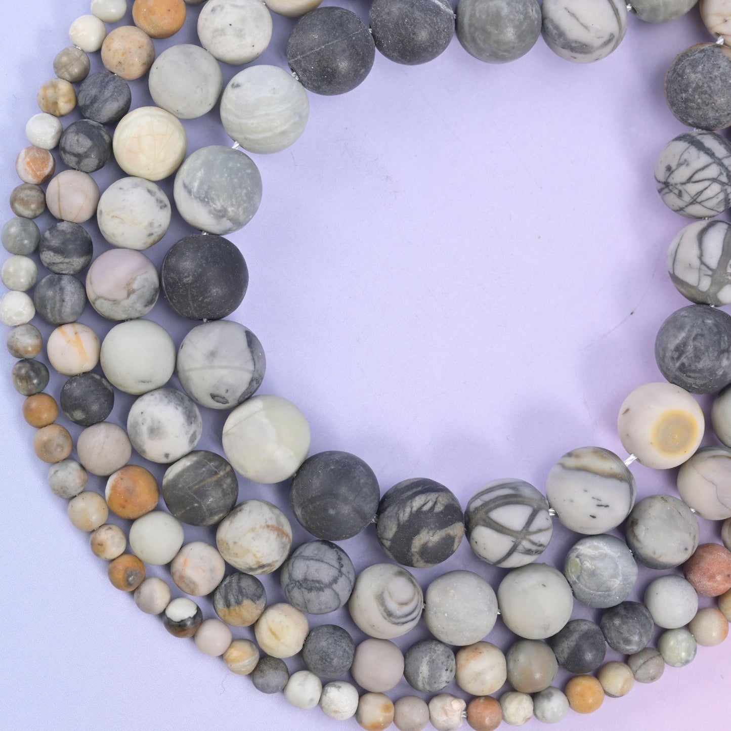Picasso Jasper Matte Round Beads: Jewelry Making, 15 Inch Strand