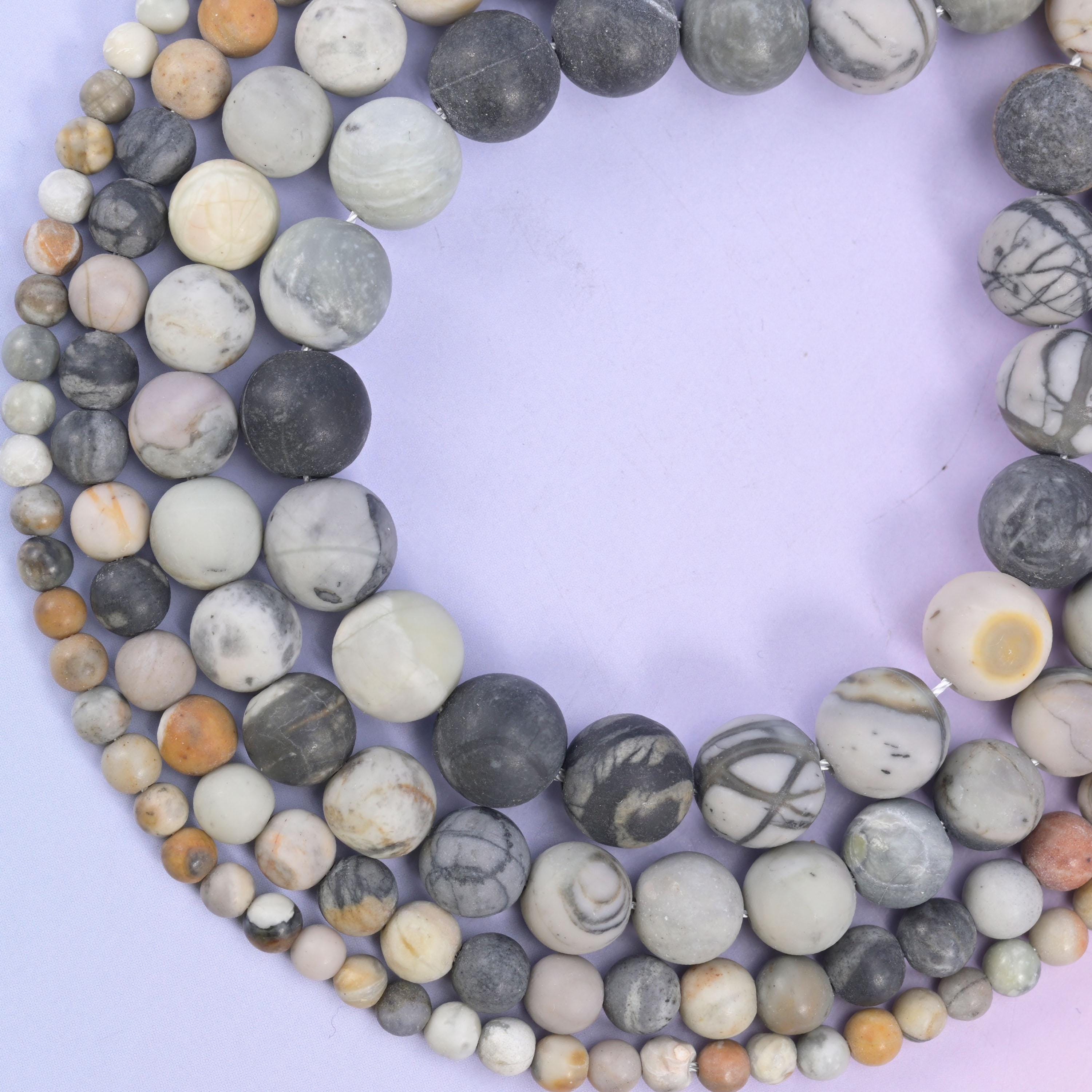 Picasso Jasper Matte Round Beads: Jewelry Making, 15 Inch Strand