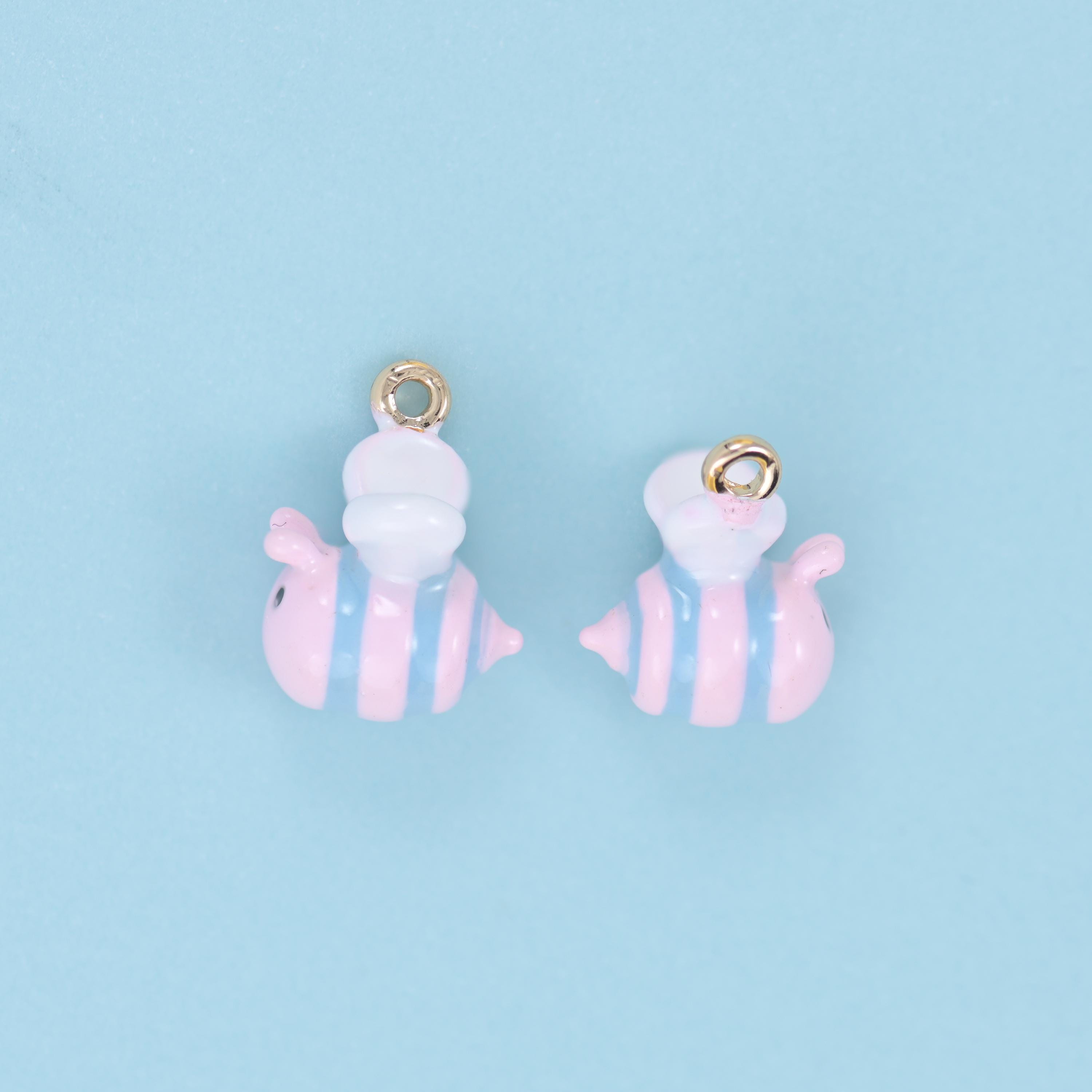 Enamel Bumble Bee Charms: 18K Gold Filled, DIY Jewelry Making Supply