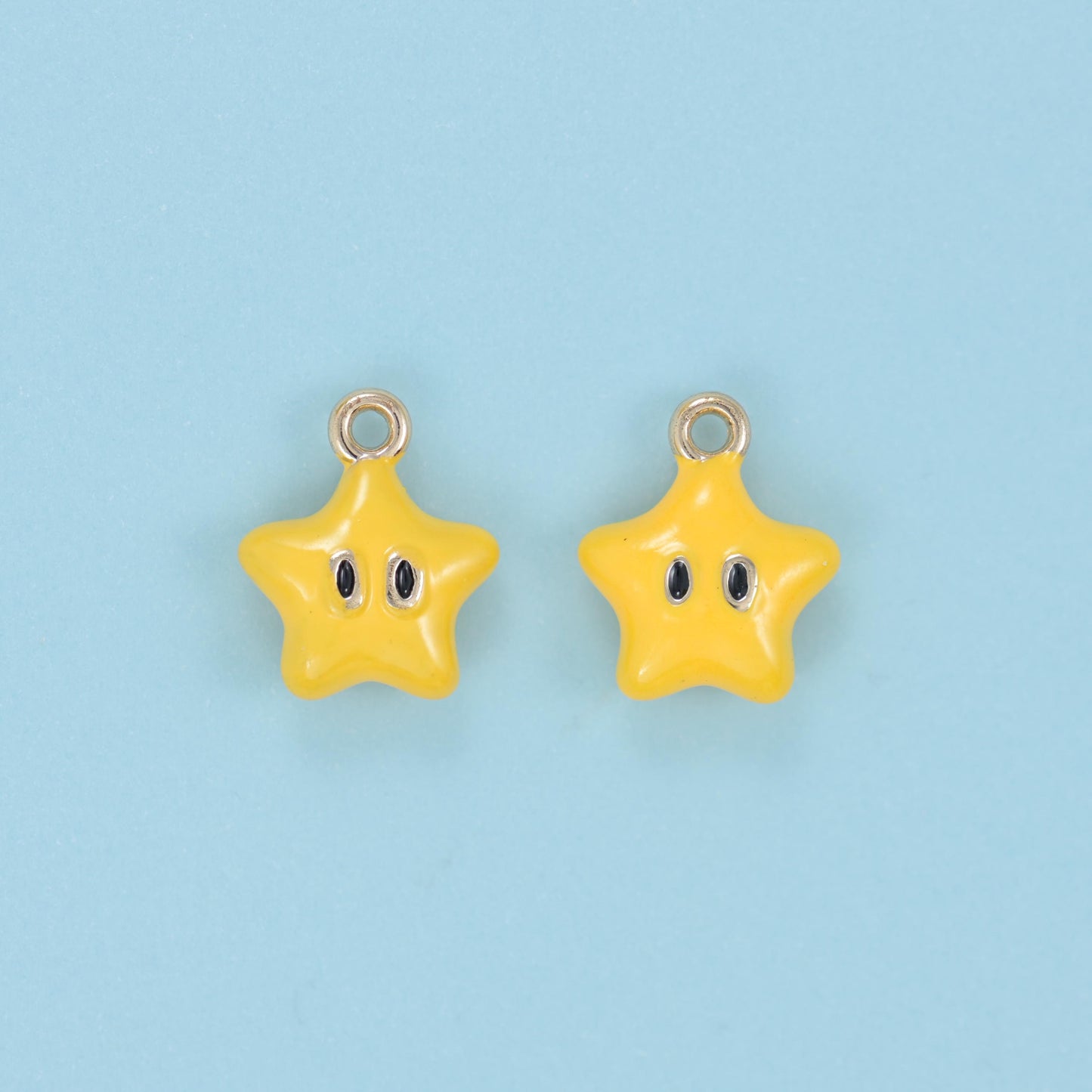 Enamel Star Charms: 18K Gold Filled, DIY Jewelry Making Supply
