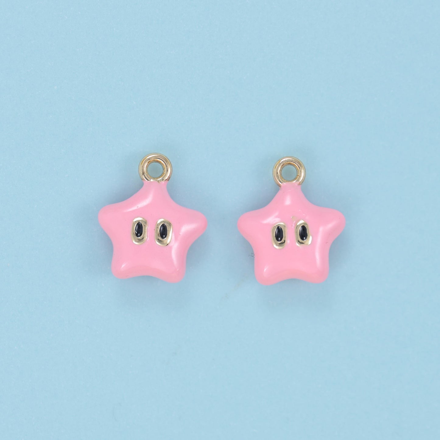 Enamel Star Charms: 18K Gold Filled, DIY Jewelry Making Supply