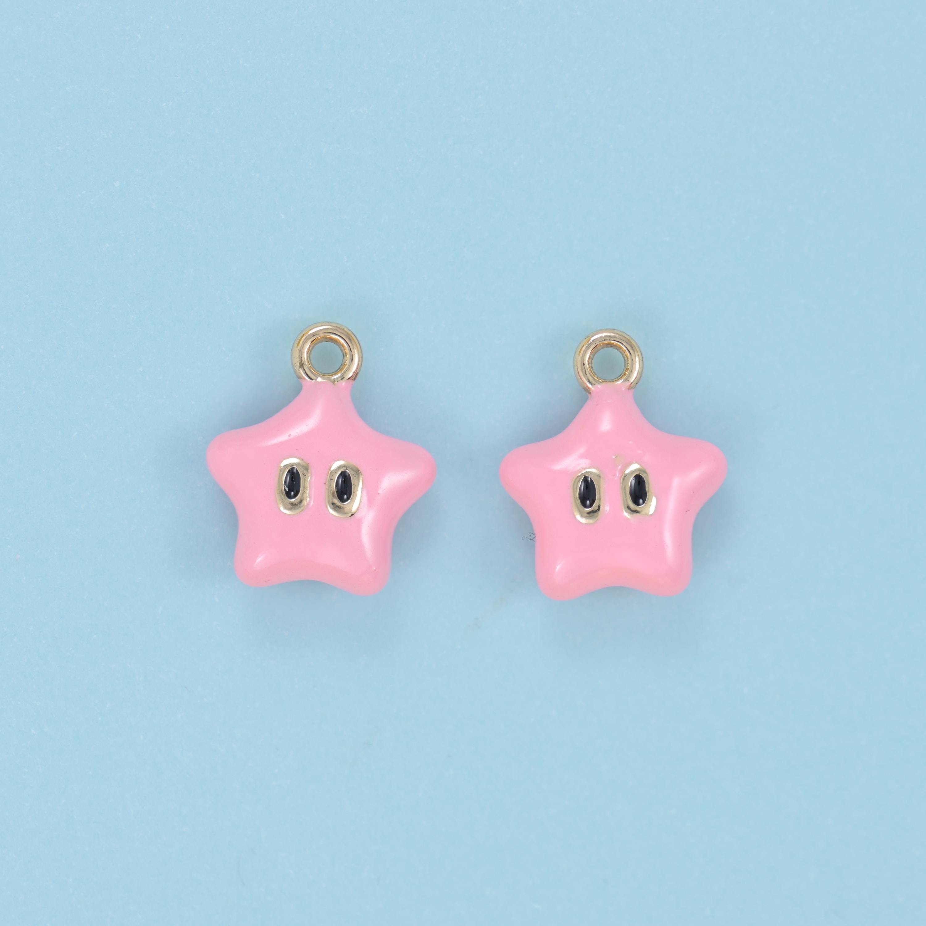 Enamel Star Charms: 18K Gold Filled, DIY Jewelry Making Supply
