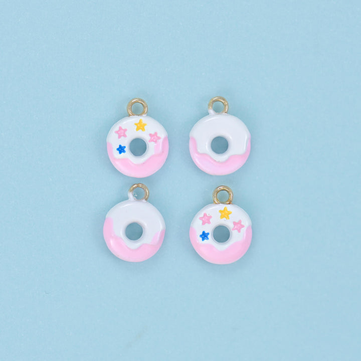 Enamel Star Sprinkle Donut Charms: 18K Gold Filled, DIY Jewelry Making Supply