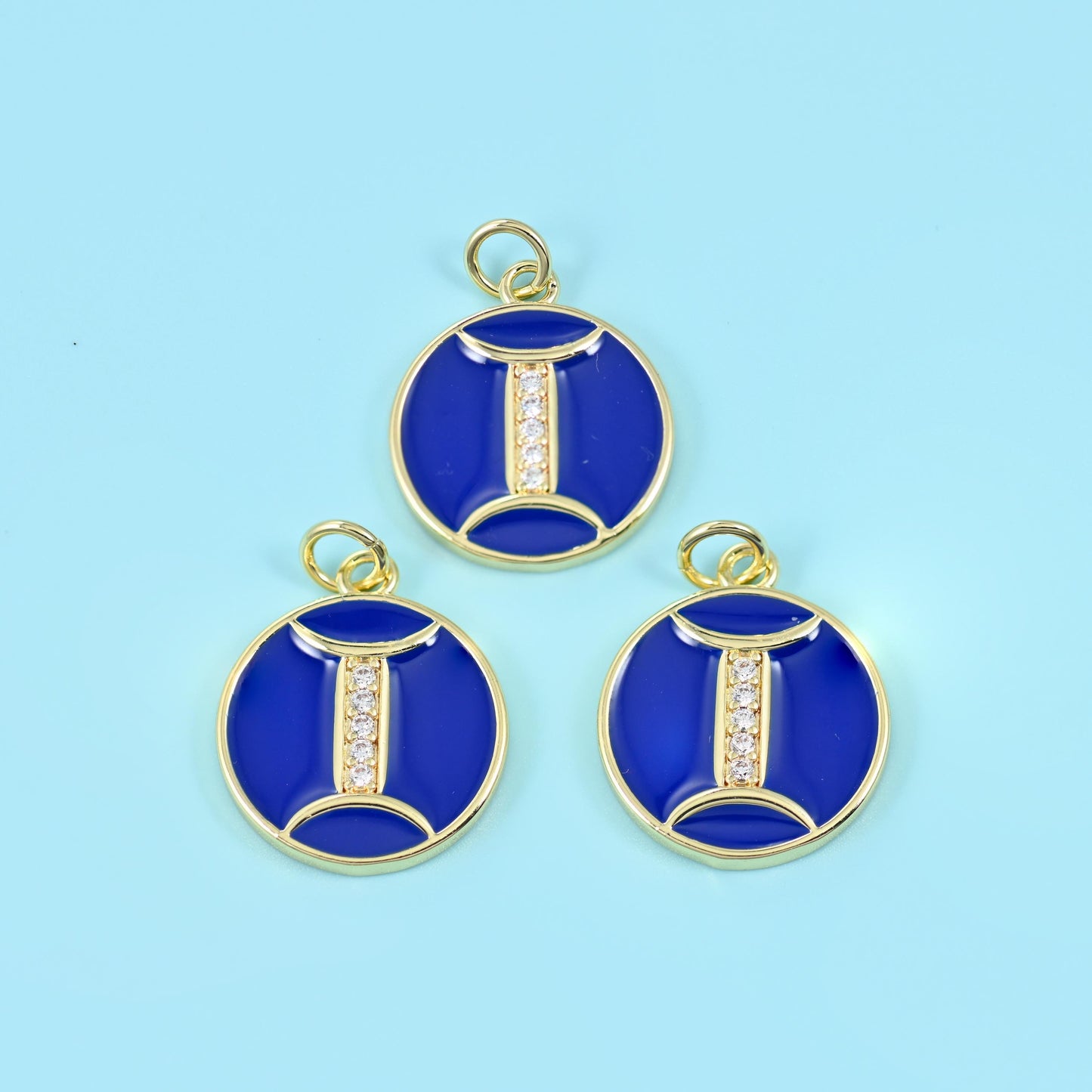 14K Gold Filled Enamel Zodiac Sign Charms: DIY Jewelry Making Supply