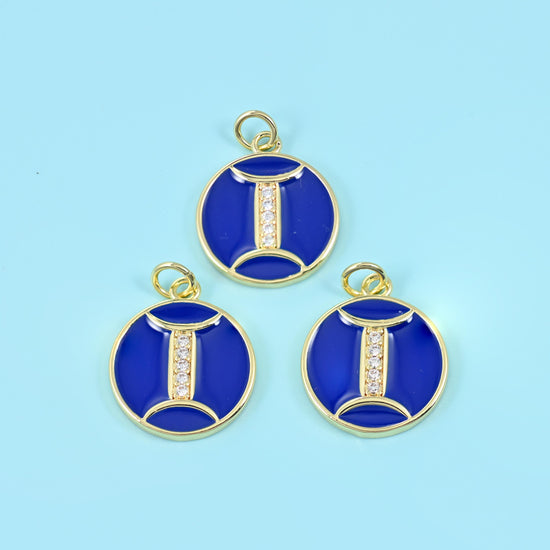 14K Gold Filled Enamel Zodiac Sign Charms: DIY Jewelry Making Supply
