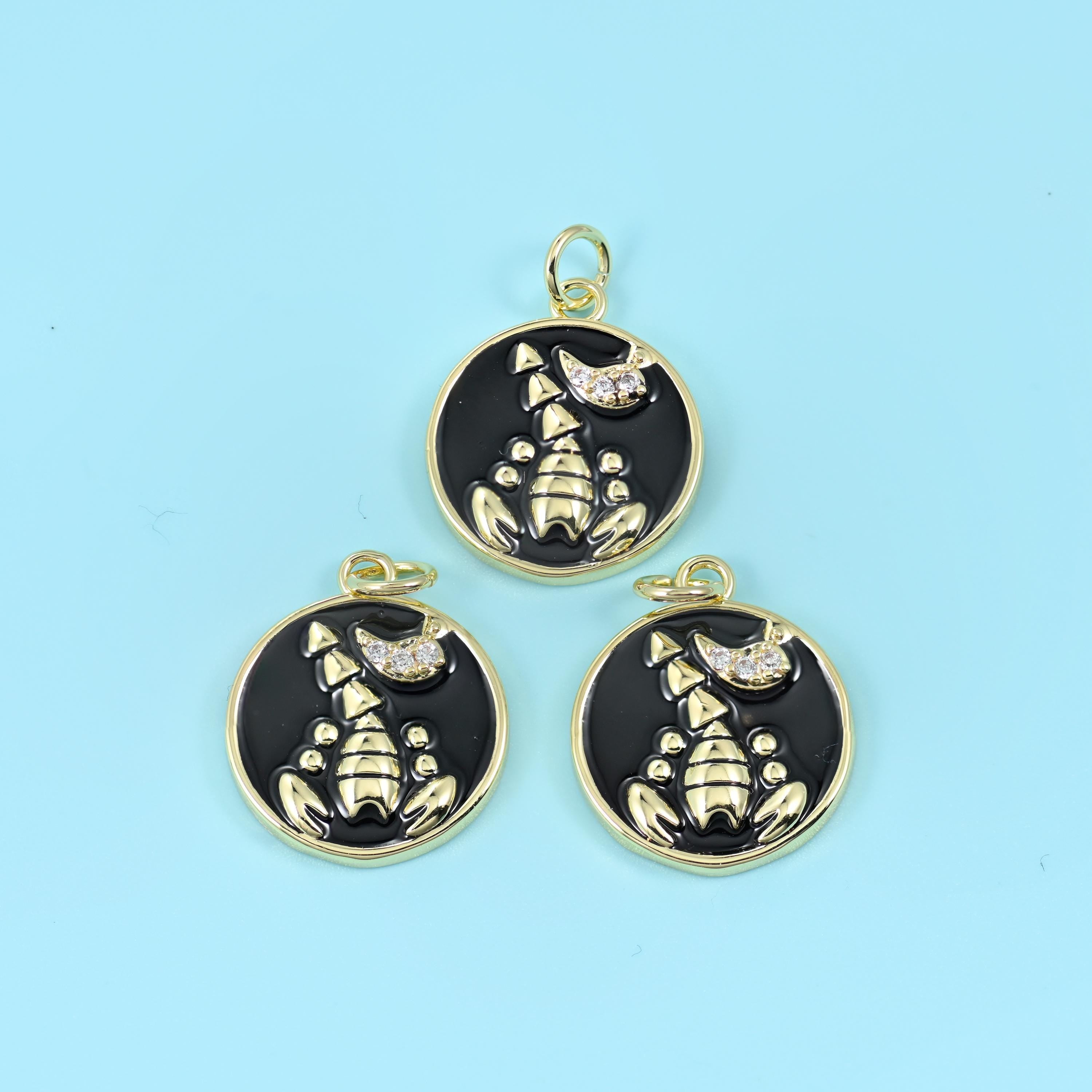 14K Gold Filled Enamel Zodiac Sign Charms: DIY Jewelry Making Supply
