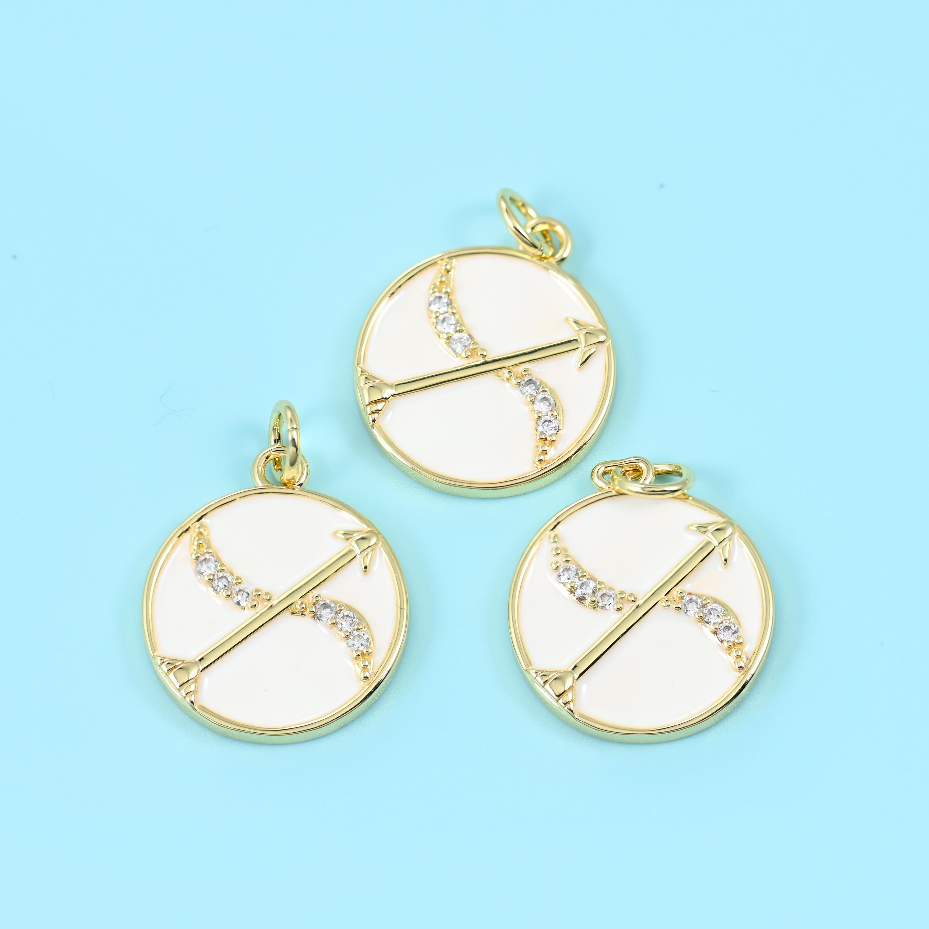 14K Gold Filled Enamel Zodiac Sign Charms: DIY Jewelry Making Supply