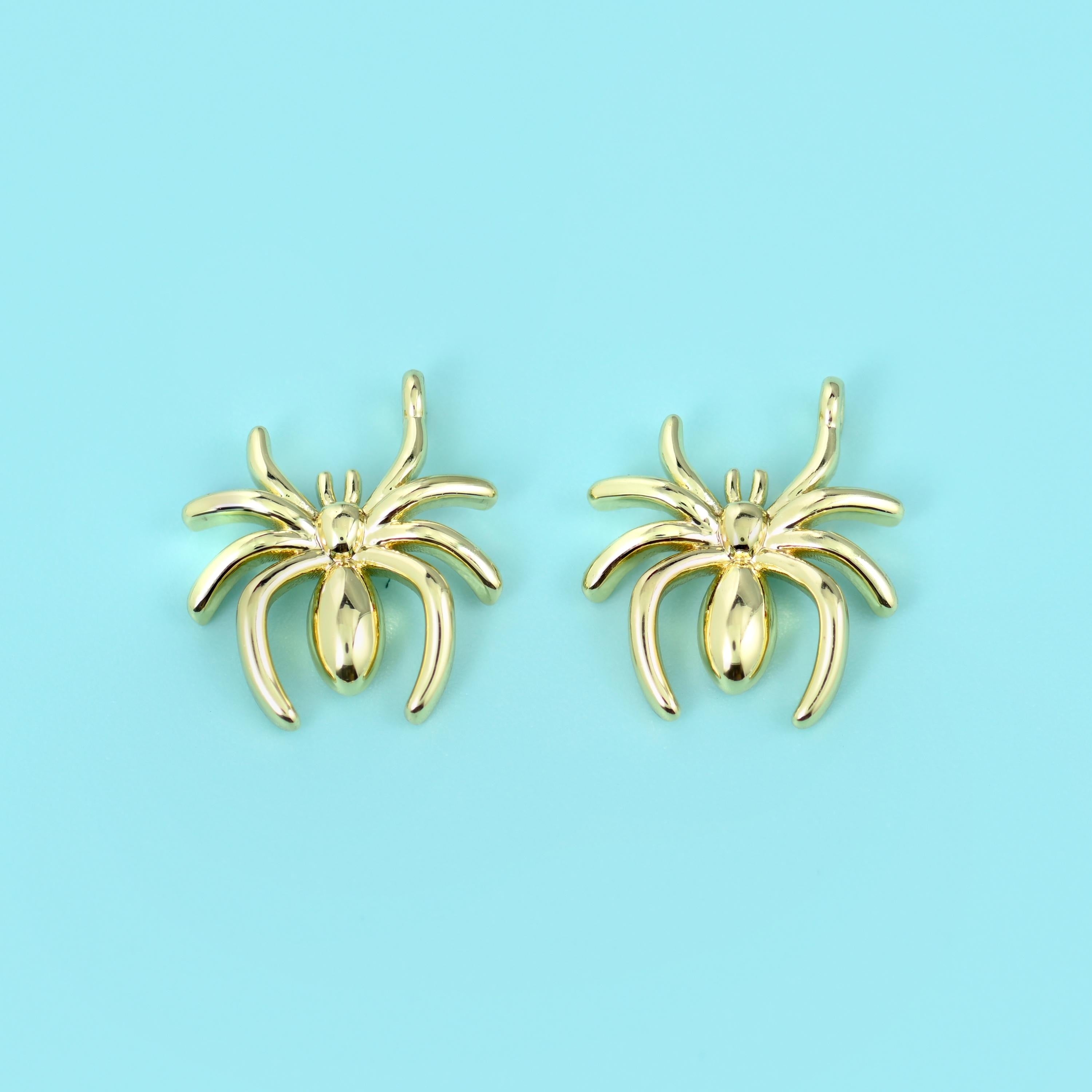 18K Gold Filled Spider Charms for DIY Jewelry Making Supply