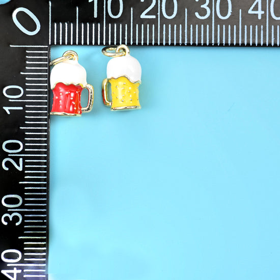 18K Gold Filled Enamel Orange Cocktail Pendants for DIY Jewelry Making Supply