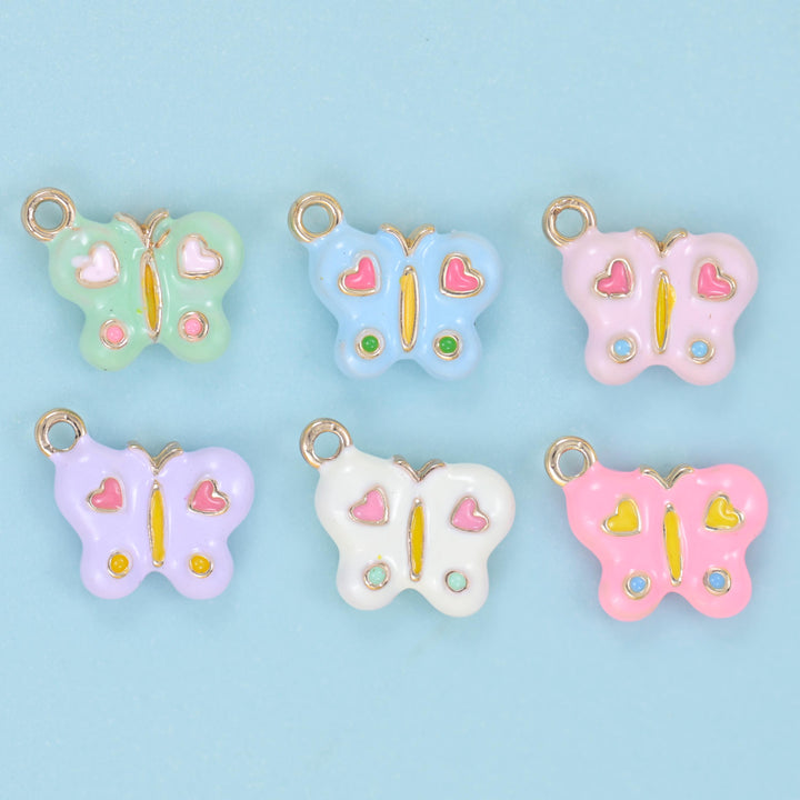 Enamel Colorful Butterfly Charms: 18K Gold Filled, DIY Jewelry Making Supply