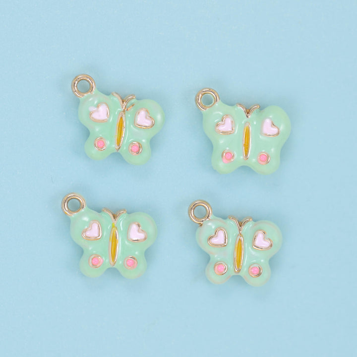 Enamel Colorful Butterfly Charms: 18K Gold Filled, DIY Jewelry Making Supply